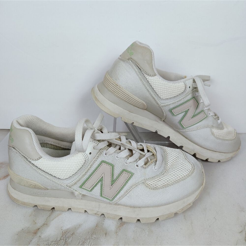 New Balance Men's 574 Nimbus Cloud White Running Shoes Sneakers, Sz 11